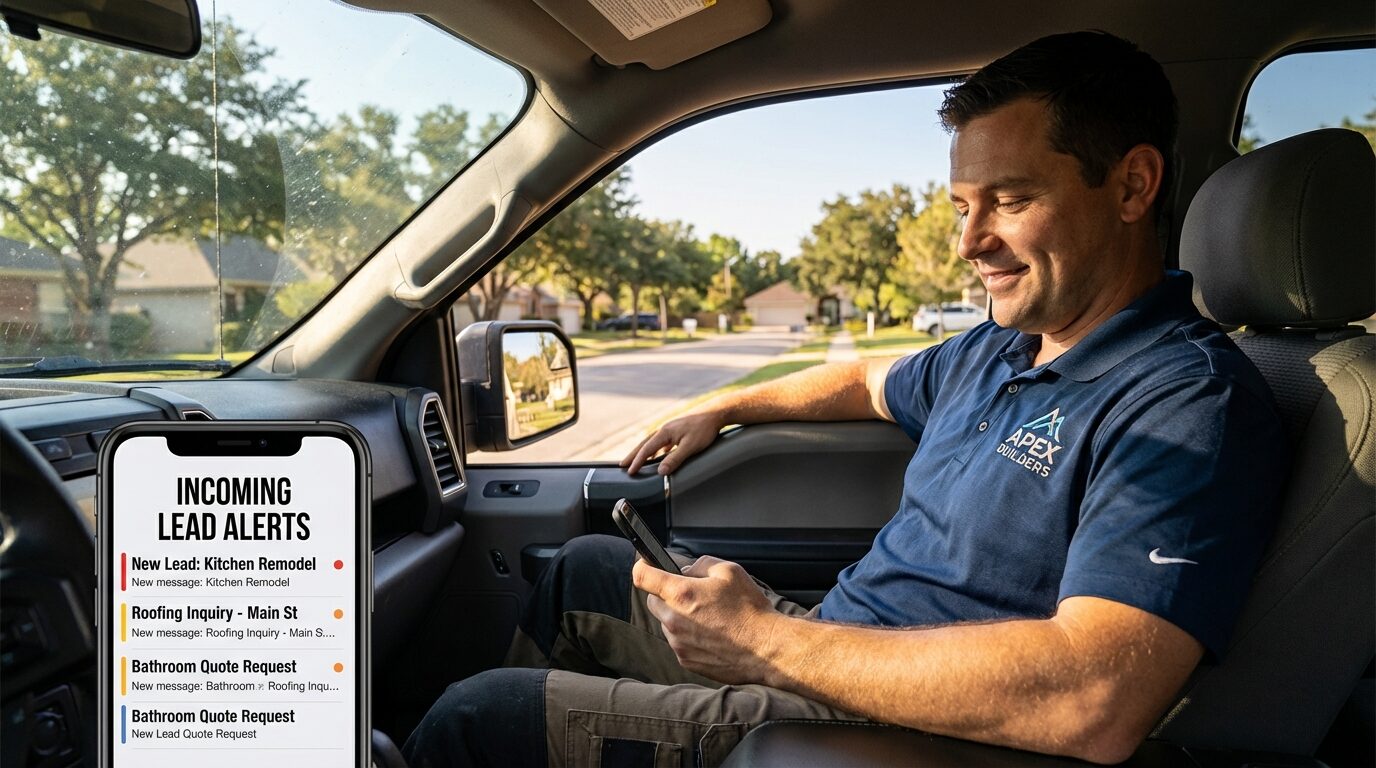 Contractor receiving lead alerts